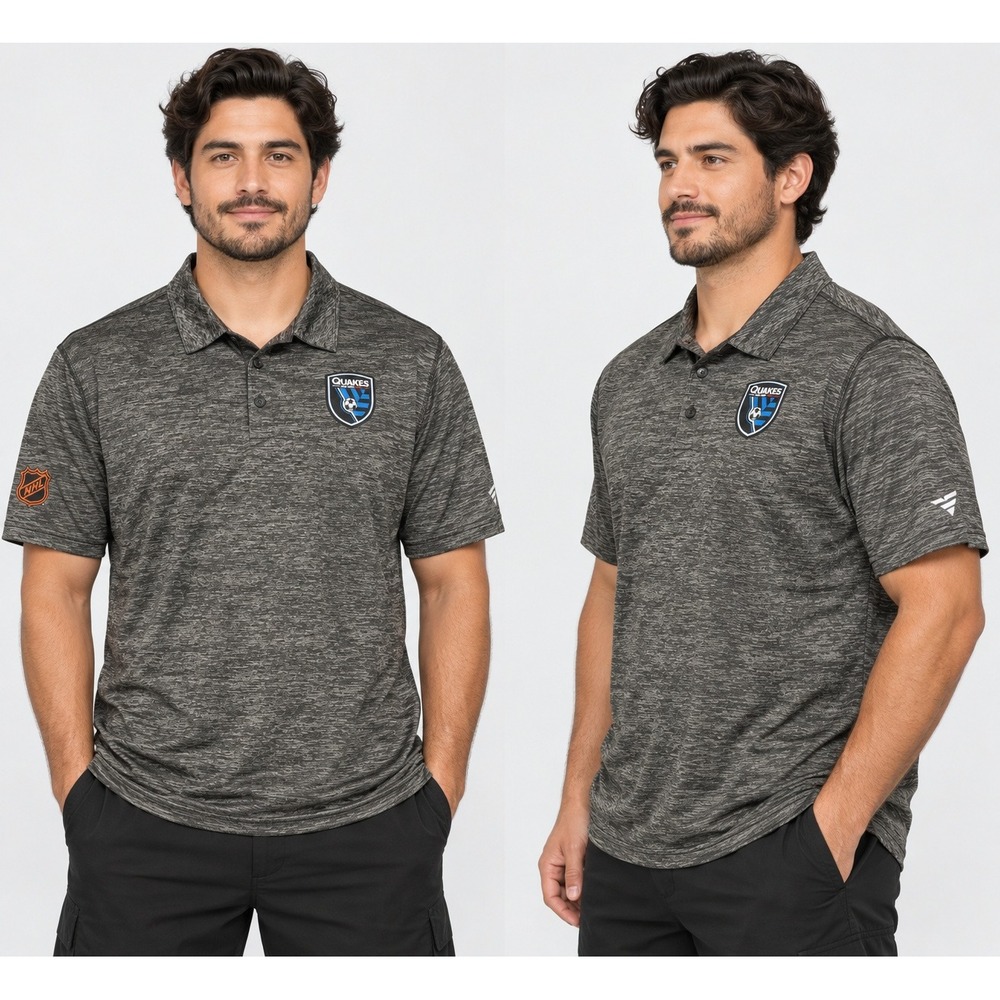 Sport-Tek San Jose Earthquakes MLS Polo Shirt Mens 3XL Grey Space Dye Soccer